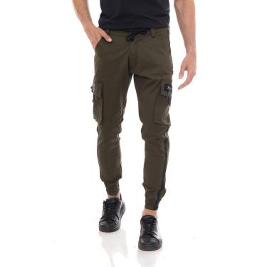 Imagem de Calça masculina cargo jogger calça bolso lateral Cor:;Tamanho:40-Feminino