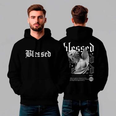 Imagem de Moletom Canguru Estampado Blessed REF1268-Masculino