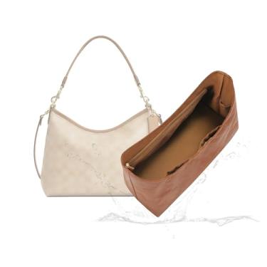 Imagem de 19 NeatThin Bolsa de ombro Laurel, organizador leve para bolsas C.Oach, superfície impermeável e forro de cetim sedoso (design com zíper lateral, Laurel 31, dourado)