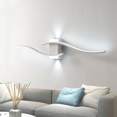 Imagem de Luminária de parede LED moderna para interiores, 35W, 3000LM, branca, 6000K, branca fria, arandela longa de LED, luminária de parede para quarto, sala de estar, cozinha, escritório, hotel, s