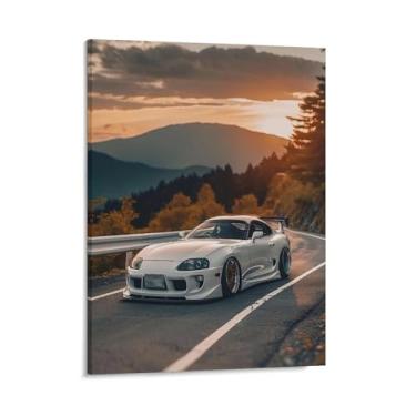 Imagem de HouLaiZhe Carro esportivo japonês Sup Sunrise pôsteres tela estética decoração de sala de parede impressões de parede sala de galeria decoração de parede para quarto sala de estar escritório 16 x 20