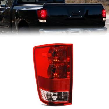 Imagem de Nilight Conjunto de lanterna traseira compatível com Nissan Titan 2004, 2005, 2006, 2007, 2008, 2009, 2010, 2011, 2012, 2013, 2014, 2015, Nissan Titan, luz traseira estilo original, lente vermelha