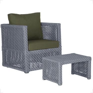 Imagem de Mesa E 1 Poltrona Madri Corda Náutica Estofado 13 Trama Prata