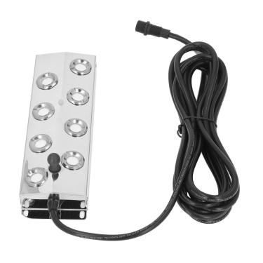 Imagem de Nebulizador de névoa ultrassônico 8 cabeças 4,5 L por hora, à prova d'água 5 m 16,4 pés nebulizador para lago, jardim, gramado, estufa, férias, preservação de vegetais, paisagem