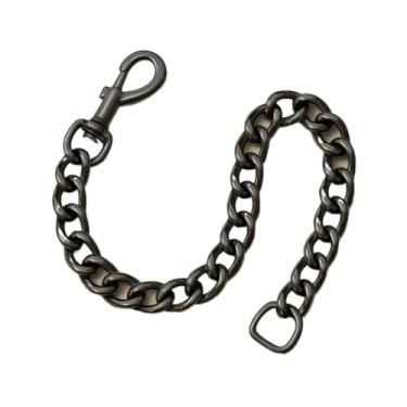 Imagem de Coleiras Correntinha Pet Acessório Estilosa Colar Coleira Para Cães Cachorro Gato Ajustável Com Mosquetão Elegante e Leve (Preto,M)