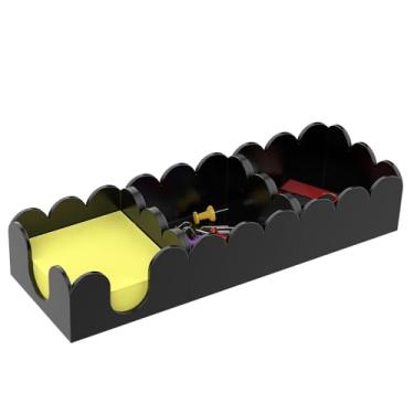 Imagem de Suporte e dispensador magnético de acrílico 3 em 1 da YAGEL | Organizador de mesa moderno preto para post-it, escritório, escola, casa | com base antiderrapante, comporta blocos de notas de 7 x 7 cm