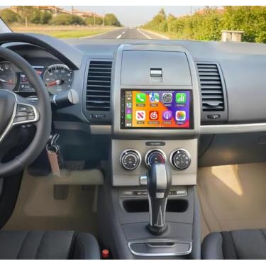Imagem de Estéreo de carro duplo Din para Nissan Sentra 2007 2008 2009 2010 2011 2012 atualização de rádio, tela sensível ao toque de 17 polegadas, rádio de carro Android 14 com carplay sem fio Android Auto BT