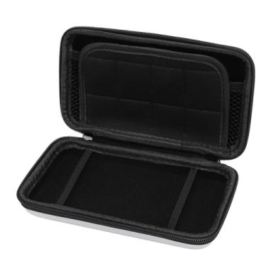 Imagem de Asixxsix Estojo de Transporte para Novo 2DS XL 2DS LL Novo 3DS 3DS, Bolsa Protetora de Viagem Rígida Com 8 Slots para Cartucho de Jogo, Exterior de PU Resistente à água e Compartimento (Prata)