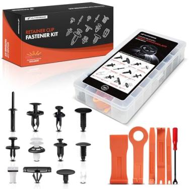 Imagem de A-Premium Kit de clipes de retentor de carro 120 peças (tipo 11) compatível com Jeep Wrangler JK 2013-2017 Fáscia para-choque para-choque painel de porta capô auto pino plástico rebite conjunto de