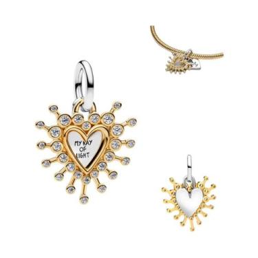 Imagem de Pulseira E Colares De Charms De Prata Esterlina 925 Com Cavalo Dourado