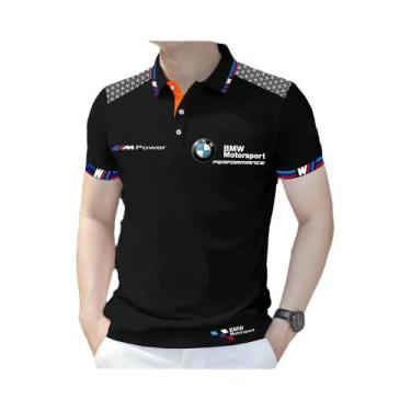 Imagem de Camisa Polo Masculina Solta De Secagem Rápida Para Verão BMW Racing Mo