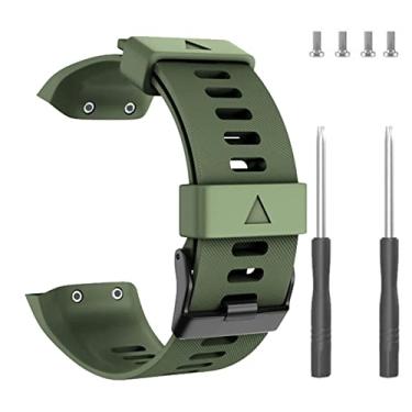 Imagem de HAZELS Pulseira para Garmin Forerunner 35 Smart Watch Pulseira de Substituição Pulseira Pulseira de Silicone Pulseira Acessórios Correa (Cor: Verde Exército, Tamanho: Forerunner 35)