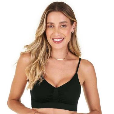 Imagem de Top Sem Costura Com Bojo Removível Zee Rucci 0300-091, Preto, P
