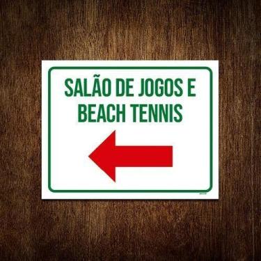 Imagem de Kit 10 Placa Sinalização - Salão De Jogos E Beach Tennis - Sinalizo.Co