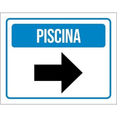 Imagem de Placa Sinalização - Piscina ul Seta Direita 18X23 - Sinalizo