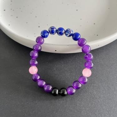 Imagem de Pulseira de atração de dinheiro feminina masculina pedra natural olho de tigre contas elásticas joias riqueza energia cristal cura ioga meditação amizade presente de Natal, Medium, Latão, Sem Pedra