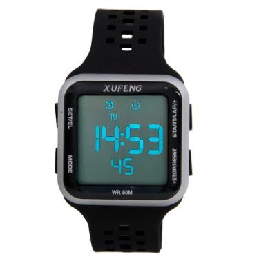 Imagem de Relógio Quadrado Masculino Digital Resistente Água Esportivo Xufeng, P