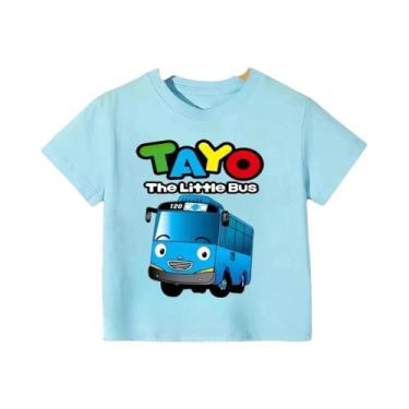 Imagem de Camisetas Infantis Kawaii Hip-hop Com Gola Redonda E Estampa De Tayo t