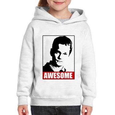 Imagem de Moletom Infantil Awesome Barney Stinson - Foca na Moda, Branco, 4