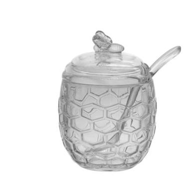 Imagem de Açucareiro Vidro 230ml com Tampa e Colher Abelha - Hauskraft