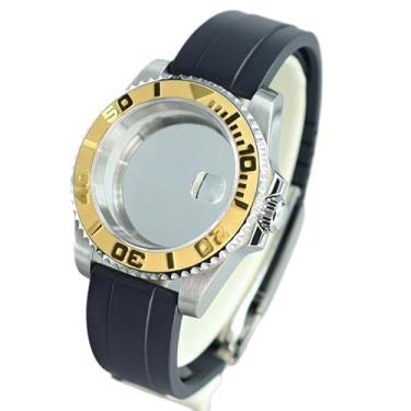 Imagem de FEIYASHI Caixa de relógio de aço à prova d'água de 40 mm vidro safira para NH35 NH34/36/38 Miyota8215 ETA2824 Movimento Yacht Style Watch, Tampa inferior de vidro 5, For Miyota8215 8205, Capa de