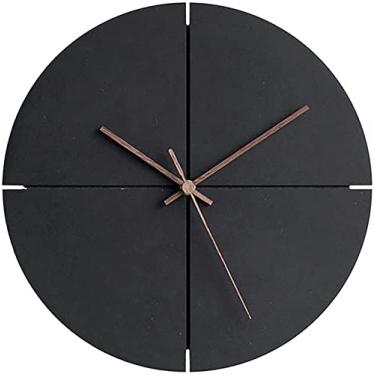 Imagem de AkosOL Relógio de parede Simplicidade Relógio de parede, Geralt MDF, silencioso, sem tique-taque, operado por bateria, numerais arábicos, relógios para cozinha, escritório, sala de aula, arte redonda