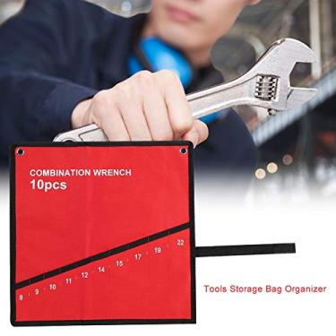 Imagem de Naroote Enrole o Saco de Ferramentas Durável Multi Bolso Organizador de Ferramentas para Fácil Acesso e Armazenamento, para Chave Alicate Catraca, Organizador de Lona (10 mordidas)