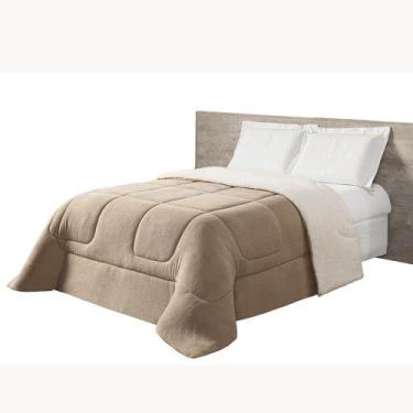 Imagem de Cobertor Manta Sherpa Solteiro Dupla Face Maya - RT MAGAZINE, Bege