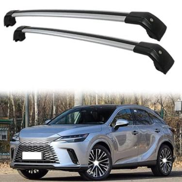 Imagem de Tsinesla Barras de tejadilho de carro barras transversais para Lexus RX450 Sport 2015-2023 trilhos de teto superiores de liga de alumínio com lacuna para o teto do carro, 2 peças