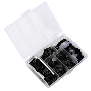 Imagem de Generic Kit de Parafusos de Carenagem Universal para Motocicleta, Conjunto Durável de Com 158 Peças para Vários Modelos (Preto)