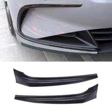 Imagem de Kit de carroceria de spoiler difusor de para-choque dianteiro para carro compatível com Han EV 2023-2025 Protetor de para-choque acessórios de acabamento de canto Tunning (aparência de carbono)