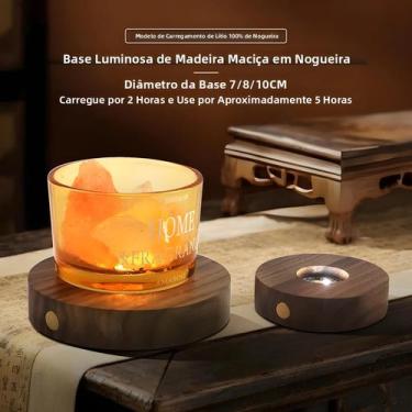 Imagem de Base De Noz Preto Para Luminária LED De Cristal, Acessórios De Artesan