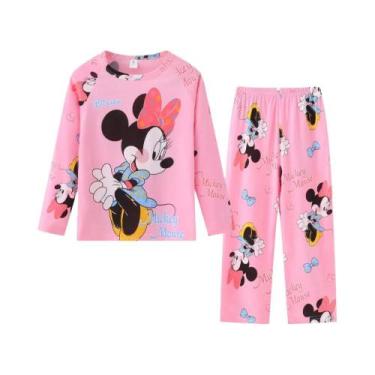 Imagem de Conjunto De Pijamas Femininos Disney Anna Elsa, Calças De Manga Compri