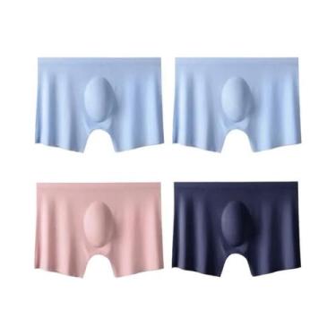 Imagem de Cuecas Boxer Masculinas De Seda Gelada Ultrafinas Sem Costura Respiráv