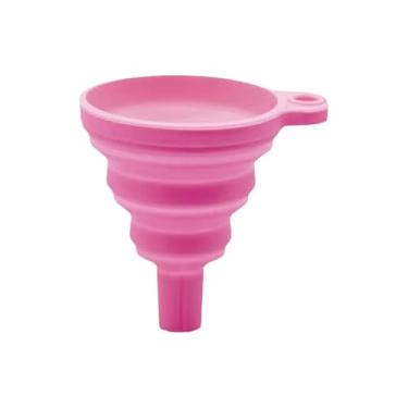 Imagem de Funil de motor de carro universal expansível silicone líquido funil arruela fluido dobrável portátil troca de óleo a gasolina (rosa)