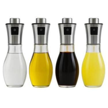 Imagem de 4 Spray Dosador Azeite & Vinagre Vidro/aço Inox Gourmet 200ml - Microm