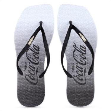 Imagem de Chinelo Coca Cola Gradient Shine Preto e Branco - Feminino-Feminino