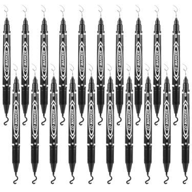Imagem de Sibba 20 canetas de desenho pretas de 0,5/1 mm de ponta dupla, marcadores de tinta em negrito e fino, marcadores permanentes de diário bíblico, canetas de escrita para esboços de artistas, esboços
