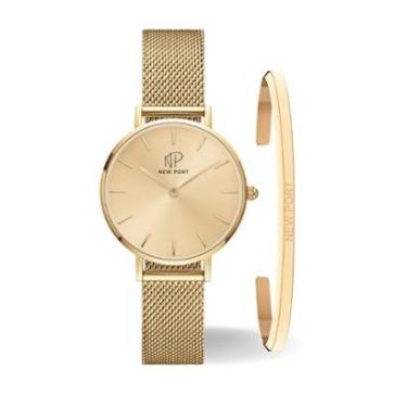Imagem de Relógio Feminino Dourado Elegante Delicado Com Bracelete-Feminino