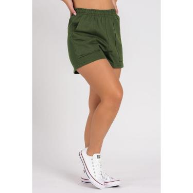 Imagem de Short Moletom Bolso a Fio Militar-Feminino