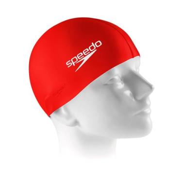 Imagem de Touca Natação Speedo Silicone Vermelho Conforto Flexivel, Vermelho, Ún