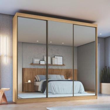 Imagem de Guarda Roupa Casal com Espelhos 3 Portas de Correr em MDF Imperial New
