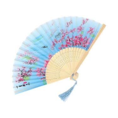 Imagem de Leque De Dança Elegante Com Cabo De Madeira E Franjas Para Mulheres, E