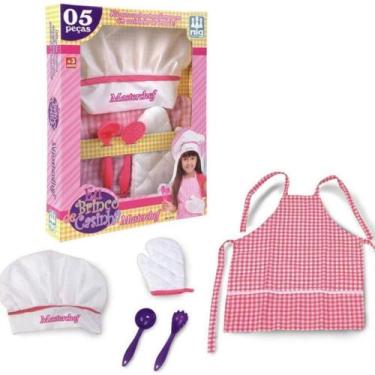 Imagem de Brinquedo Roupa de Chef de Cozinha Cozinheiro Infantil  - Nig Brinqued