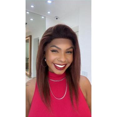 Imagem de Peruca Lace Front Cabelo Humano Sarah 1B/33 - Natural e Elegante - Cia