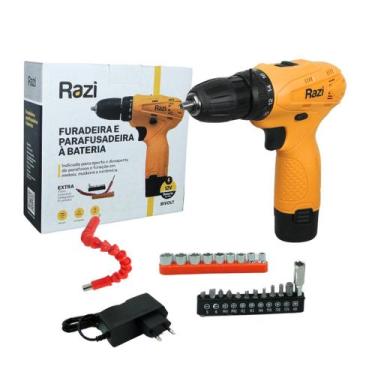Imagem de Parafusadeira e Furadeira á Bateria 12V Bivolt c/ 22 Acessórios Razi