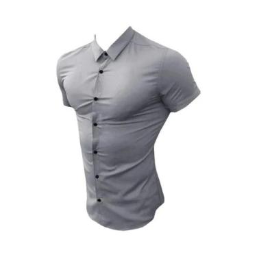 Imagem de Camisa Social Casual Slim Fit Masculina Moda De Verão Manga Curta Clás