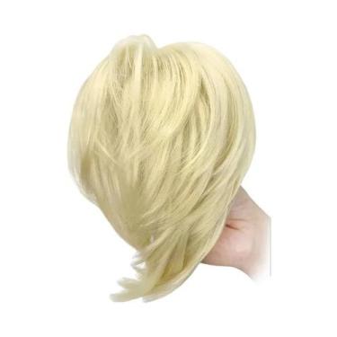 Imagem de Aplique De Cabelo Sintético Cacheado Em Coque Desgrenhado Com Presilha