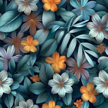 Imagem de COKCOKR Papel de parede abstrato moderno com flores coloridas 45 cm x 300 cm Papel de parede de vinil impermeável para banheiro armário cozinha