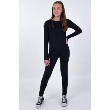 Imagem de Conjunto Térmico Infantil Unissex Peluciado Inverno com Punho para Pol